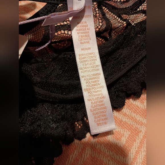 Savage X Fenty Cheeky Lace Panty, women's Medium, black - Picture 4 of 4